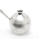 Mid-century modern sugar bowl, silver-plated brass, Poland, 1960s