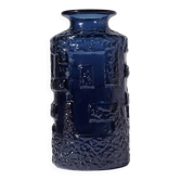 Vase en verre cobalt massif de Göte Augustsson, pour Ruda Glasbruk, années 1960.
