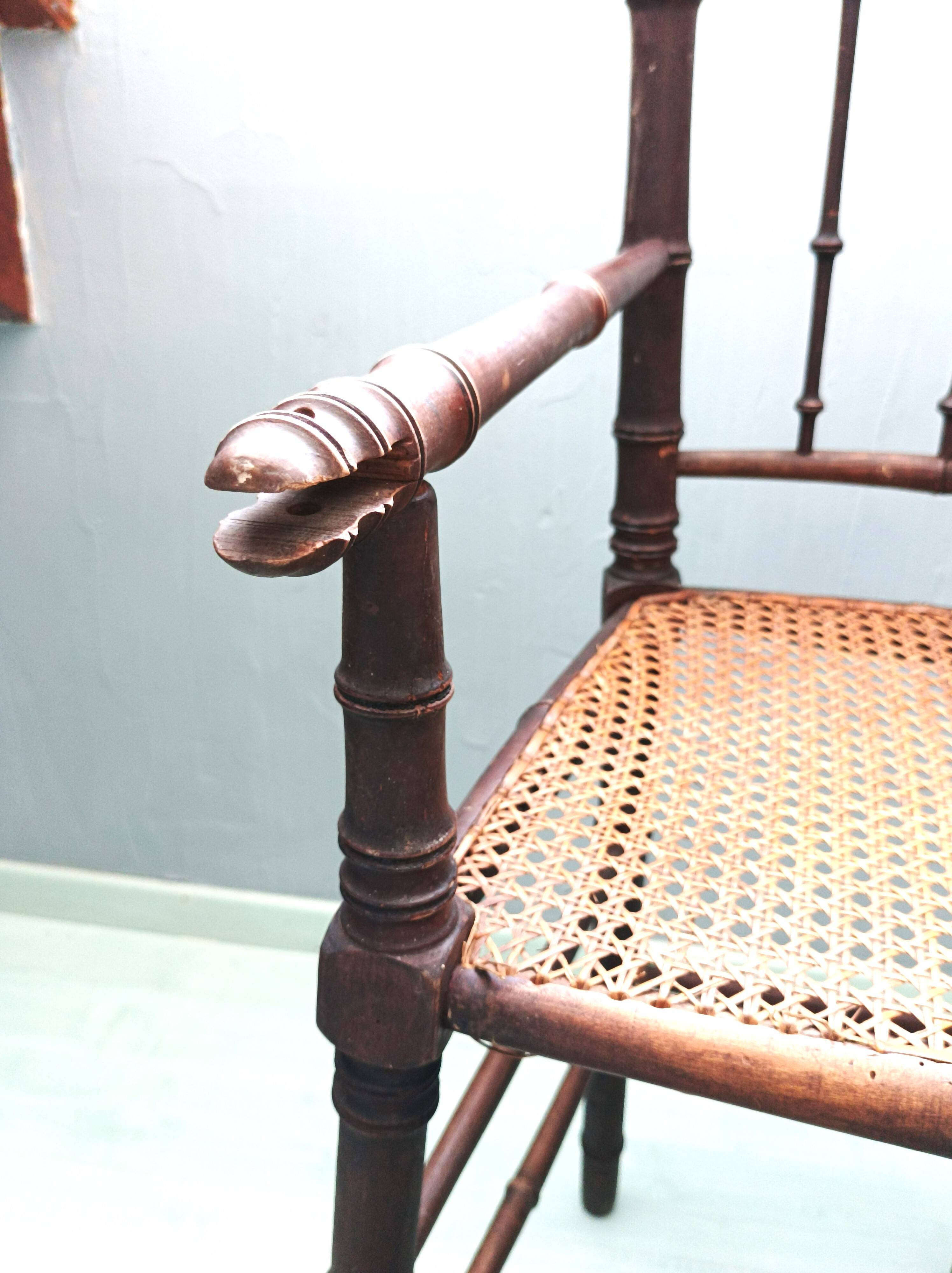 Art Deco caned children's high chair