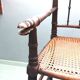 Chaise haute Art Déco en bois et cannage pour enfant