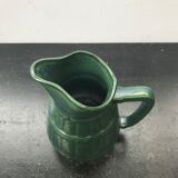 Ancien pichet céramique verte forme tonneau