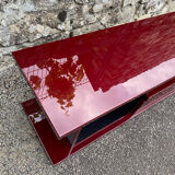 Meuble tv rectangulaire plexiglass bordeaux lie de vin david lange vin