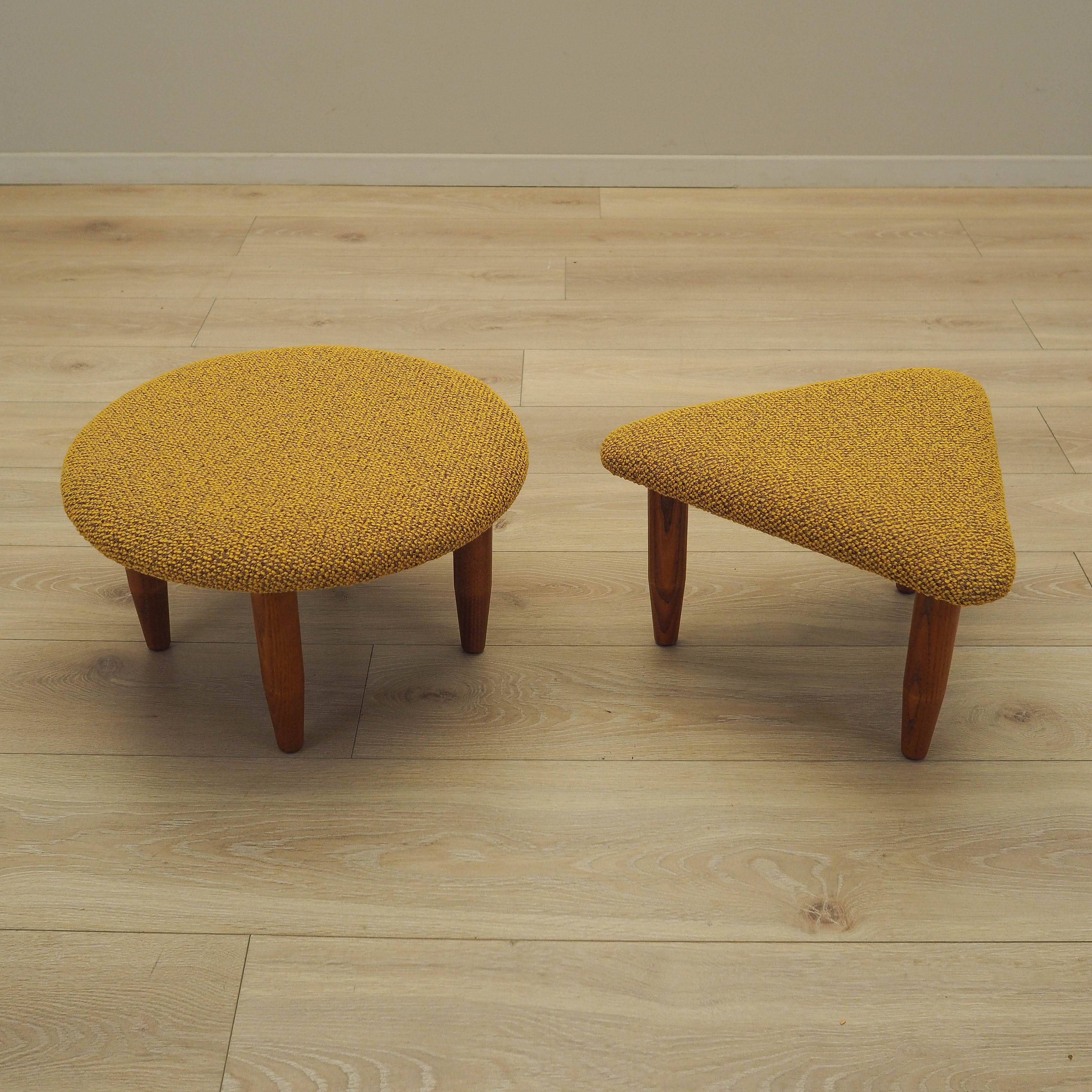 Set of two mustard footstools, Danish design, 1990s, production: Denmark