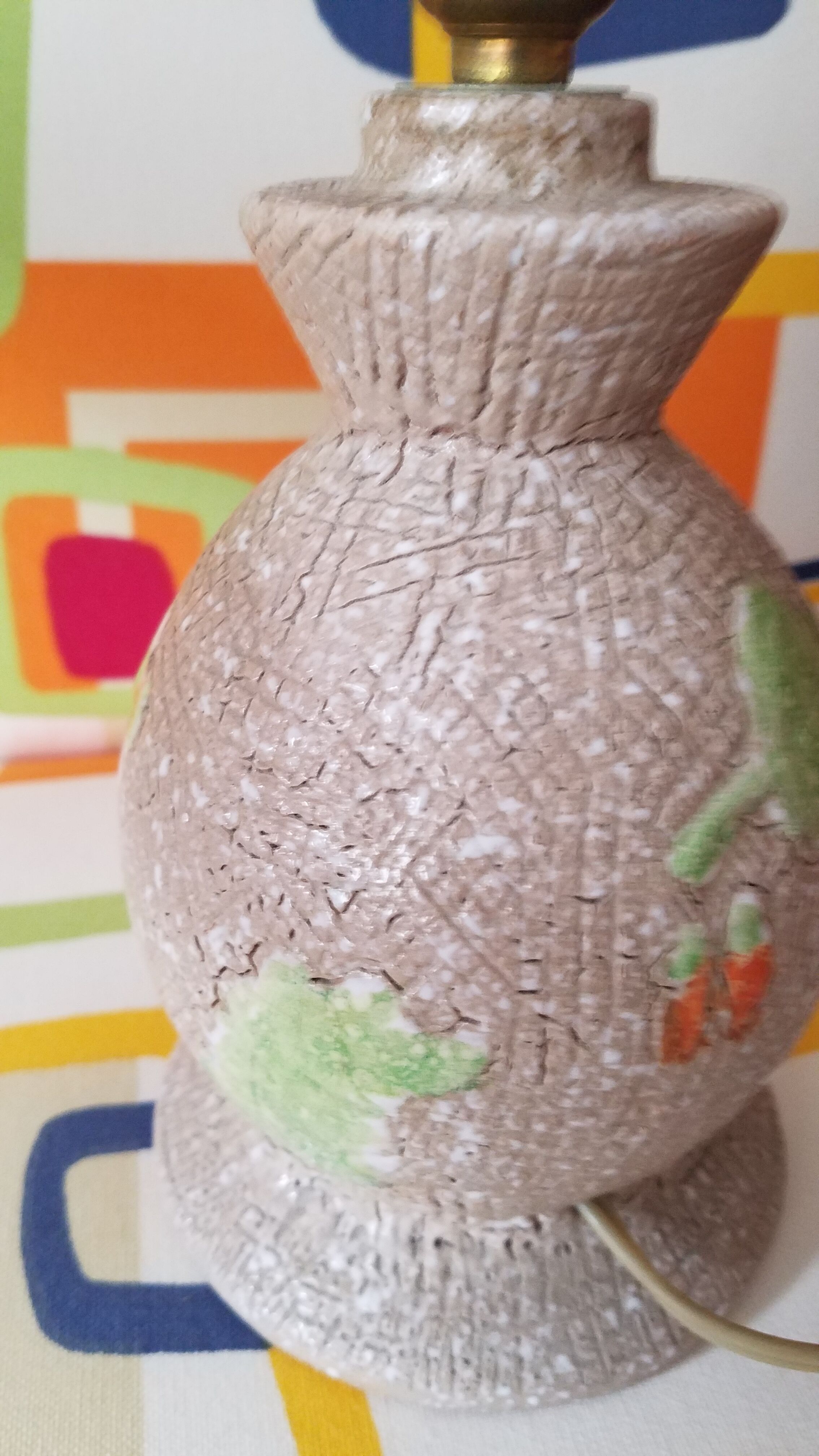 Bedside lamp in vintage earthenware