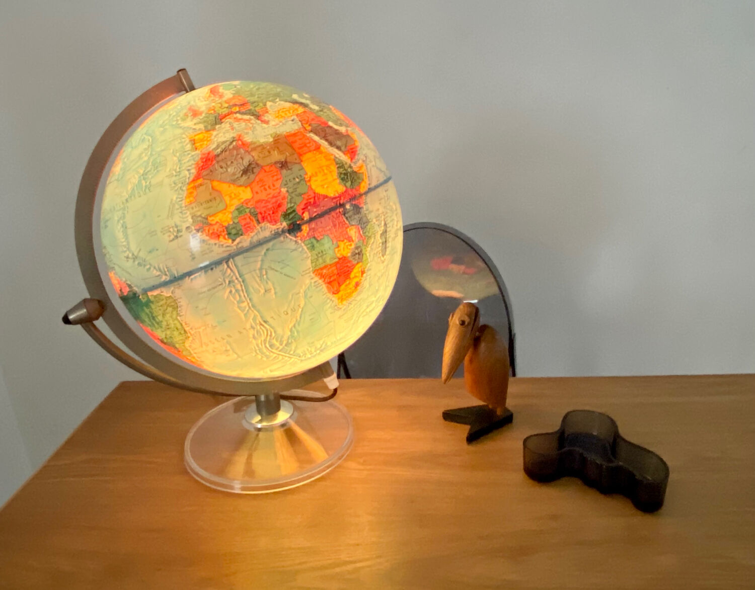 World map lamp Scan-globe Denmark vintage 1972 swivel & tiltable