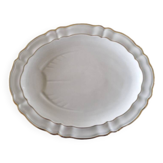 Bernardaud à Limoges - plat ovale de service à poisson - Modèle Louis XV - Porcelaine