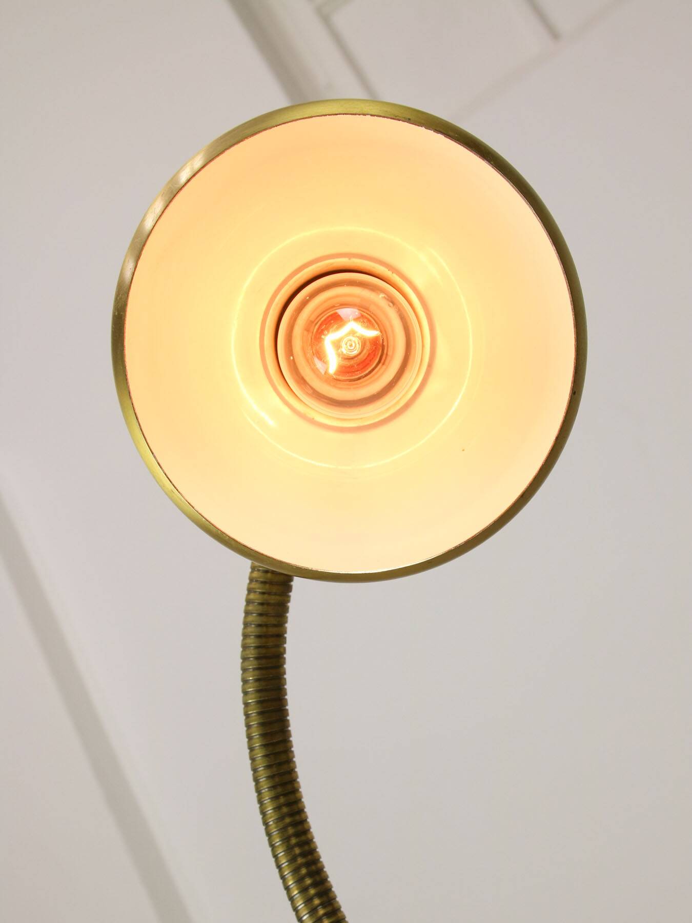 Vintage Italian Brass Gooseneck Table Lamp