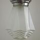 French 1920's-1940's art deco milk glass skyscraper tiered light fixture 3995
