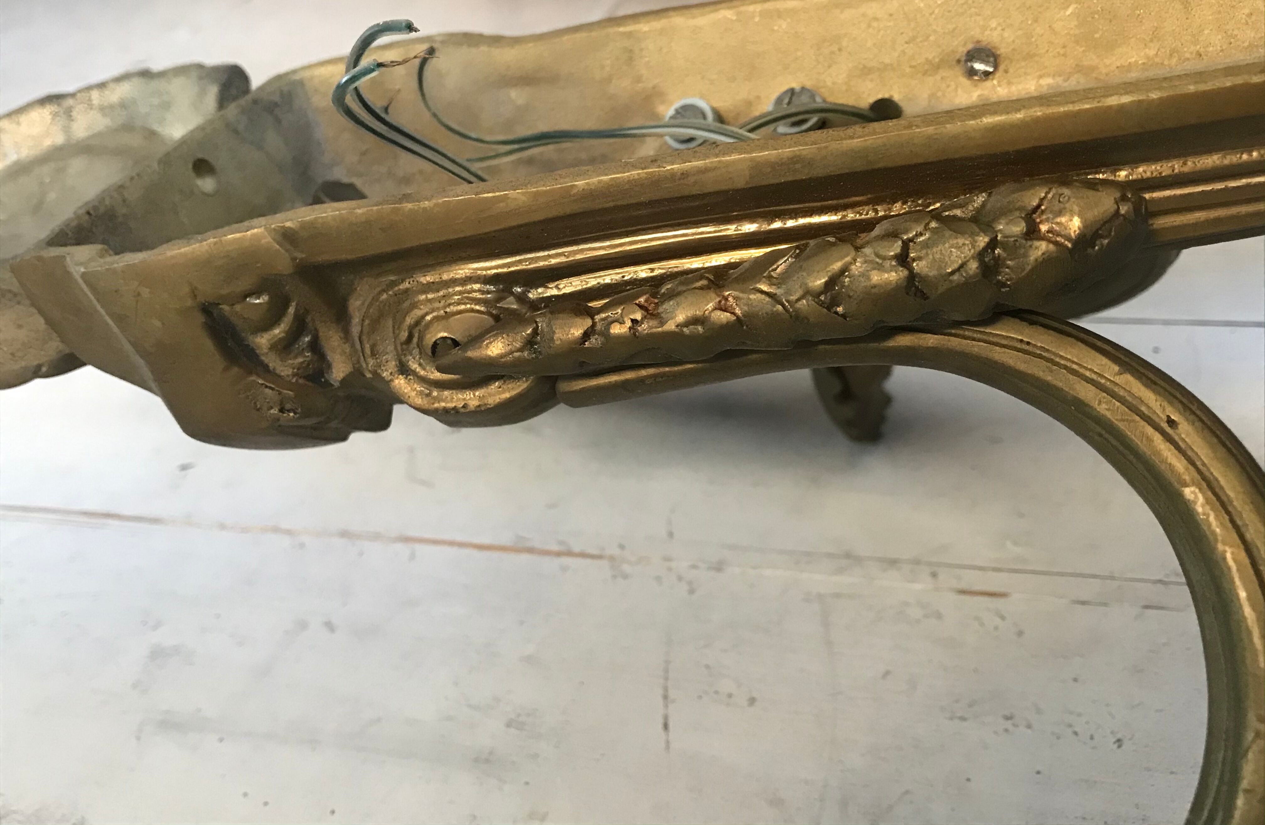 Pair of bronze castle appliques 55cm