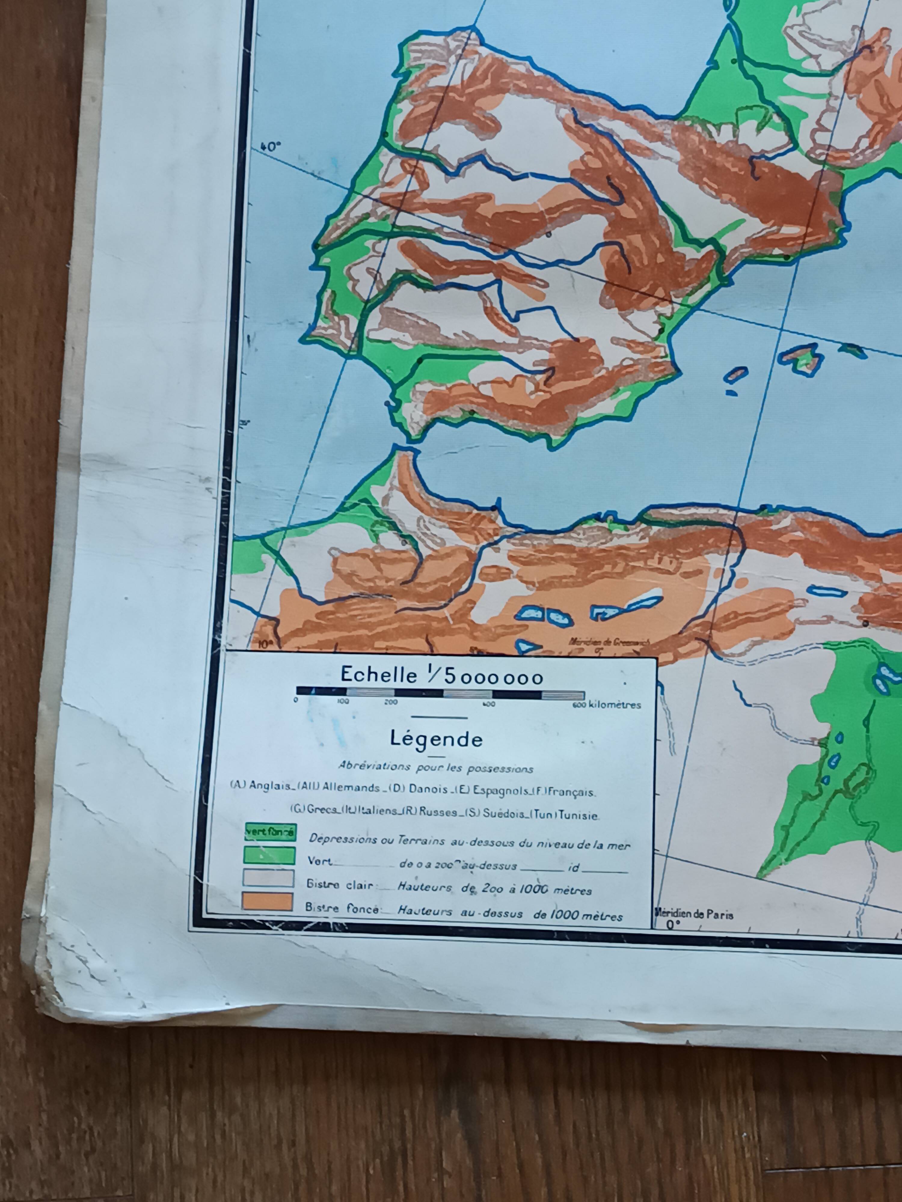 old school map 1950 Paul Vidal Labache n°12