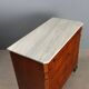 Commode ancienne en acajou et marbre, 4 tiroirs, XIXe siècle
