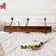 Vintage wood and metal coat hook 3 hooks