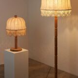Lampadaire en bois et textile de Suède