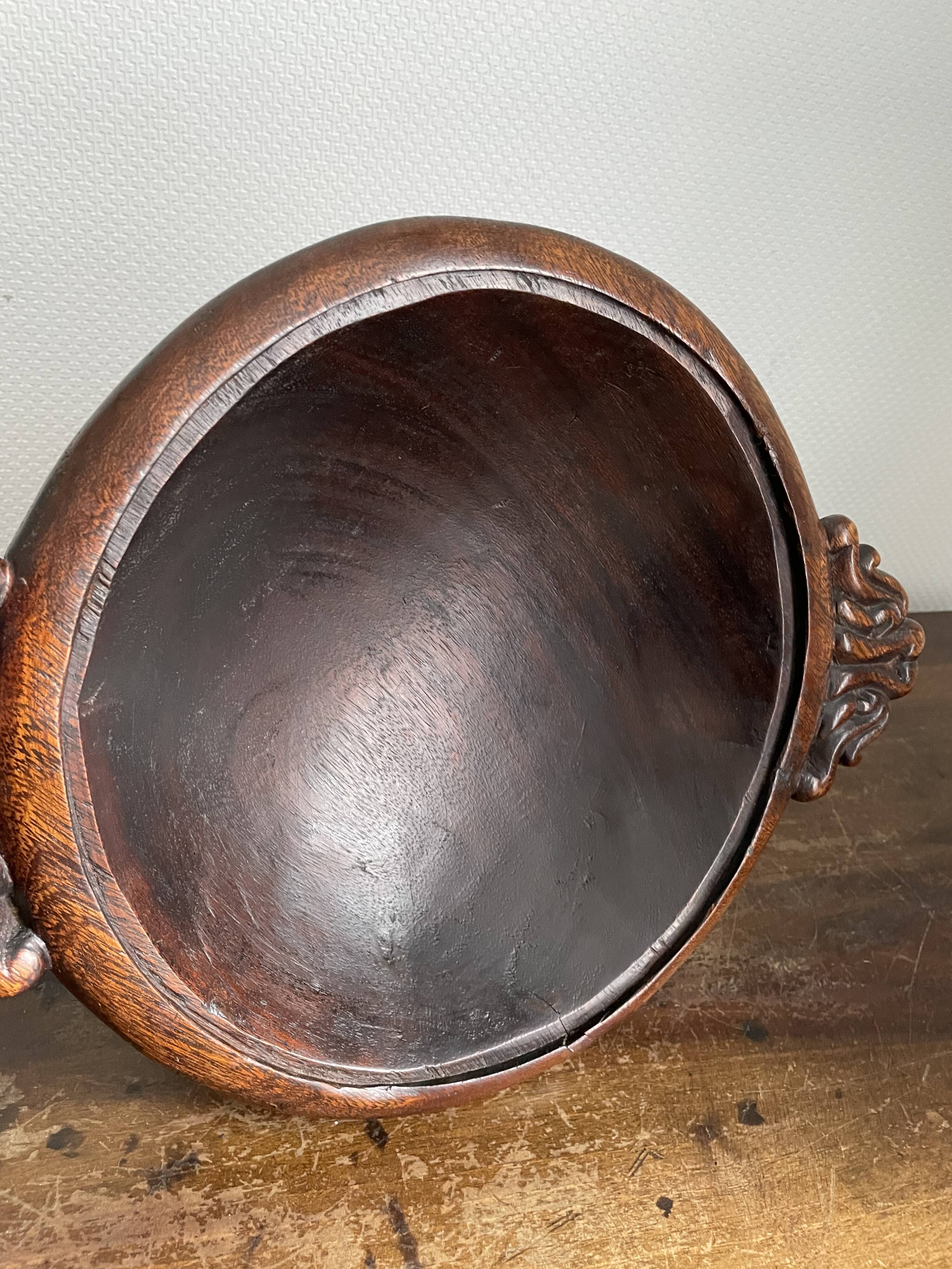 Hollow carved wooden dish
