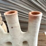White terracotta candle holder