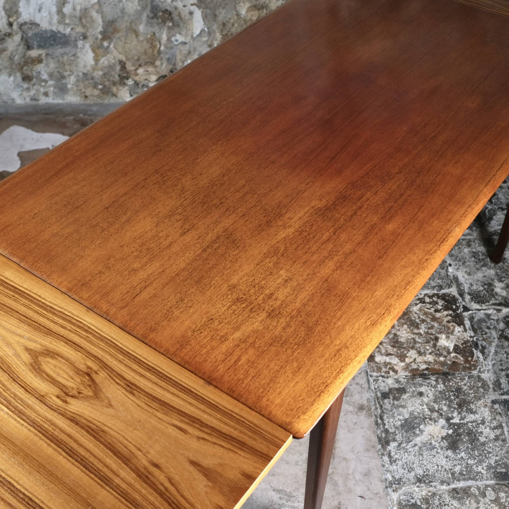 Scandinavian style teak dining table, LB Éditions, France, 1960