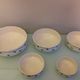 Suite of five salad bowls decor Claudius des faienceries de Badonviller, 50/60