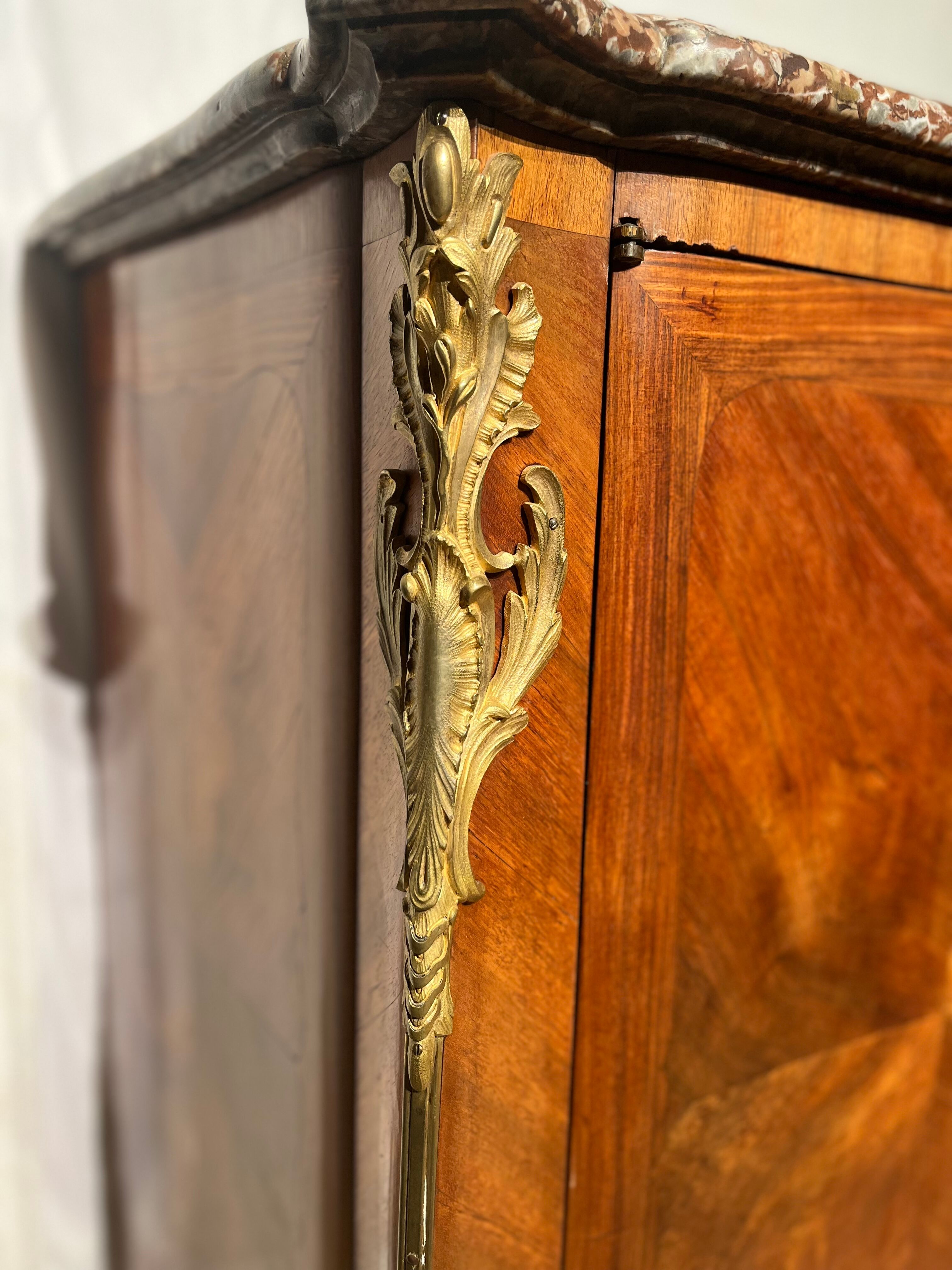Marquetry sideboard Louis XV bronze 1940