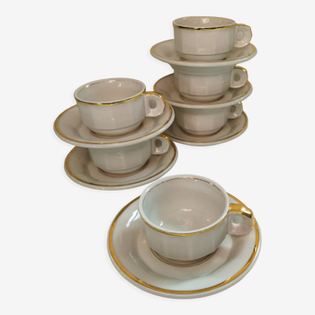 6 tasses en porcelaine de Mehun C.P. & Cie
