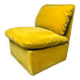 Vintage 80s yellow velvet armchair