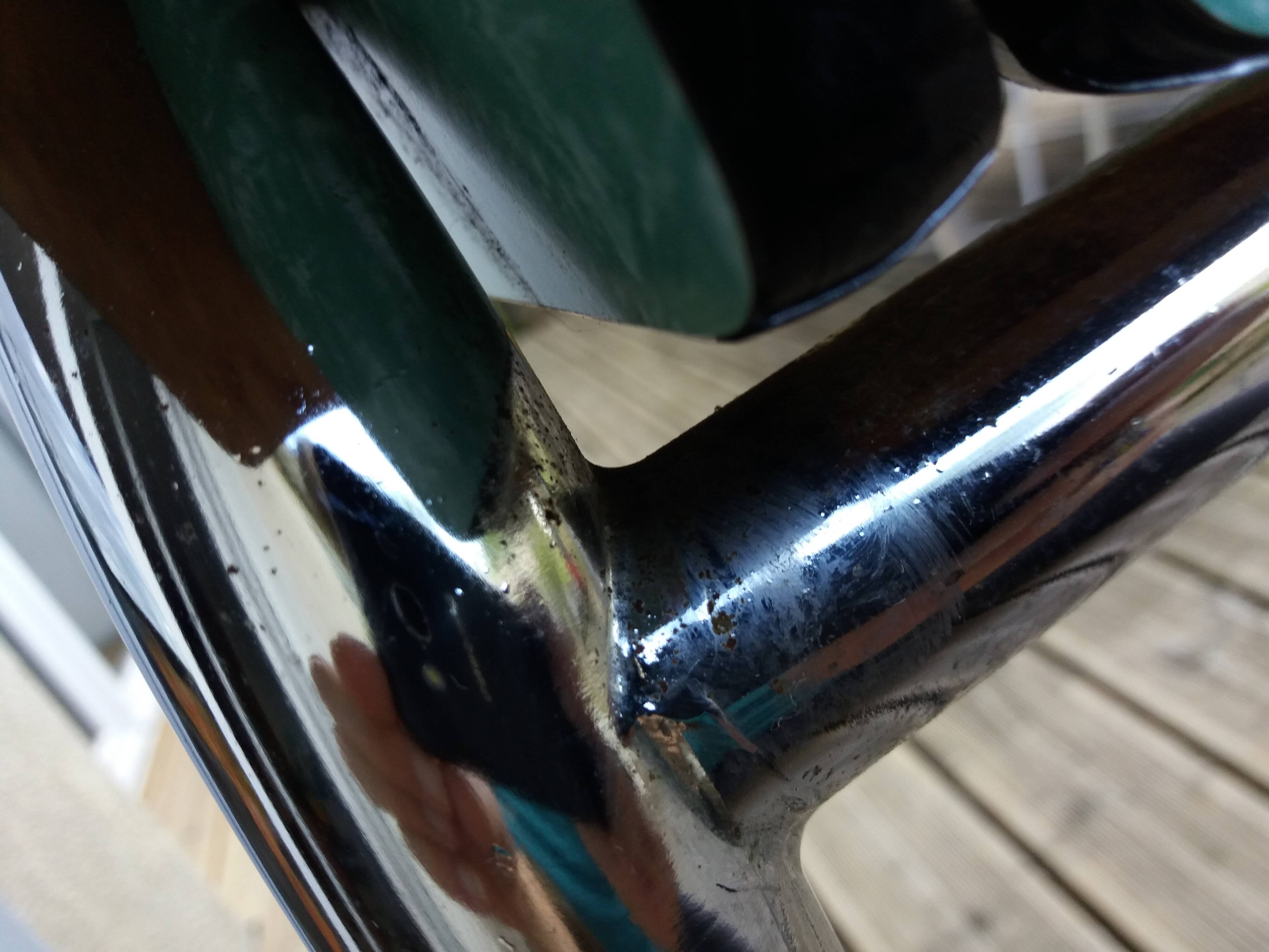 Formica and chrome-plated metal table