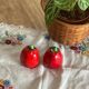 Vintage pepper-shaped slip salt and pepper shakers