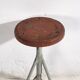 Industrial Style Round Metal Stool (c.1950) #9