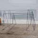 Vintage minimalist desk table steel and glass