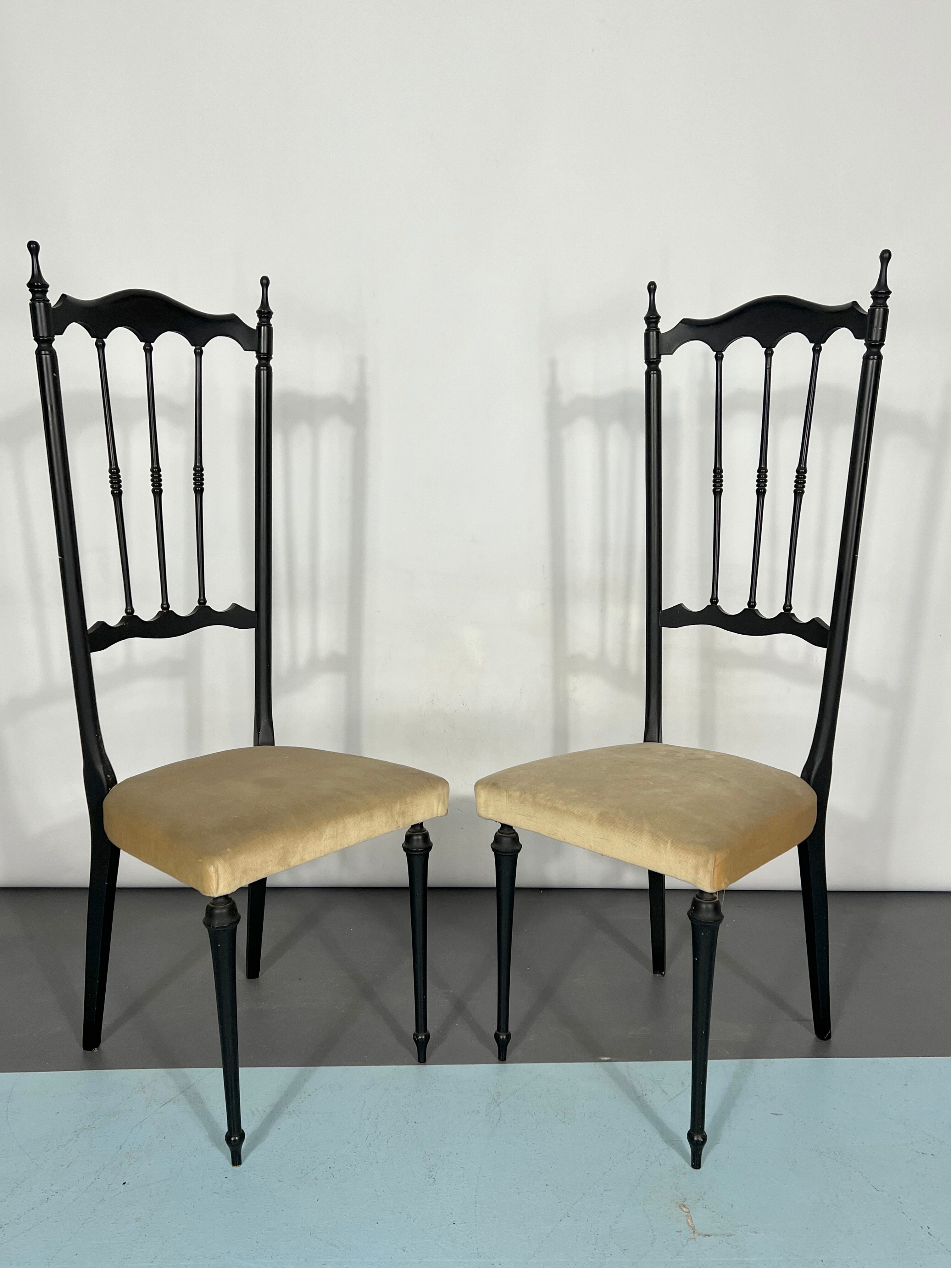 Italian Vintage set of two side Chiavari chairs from 50s