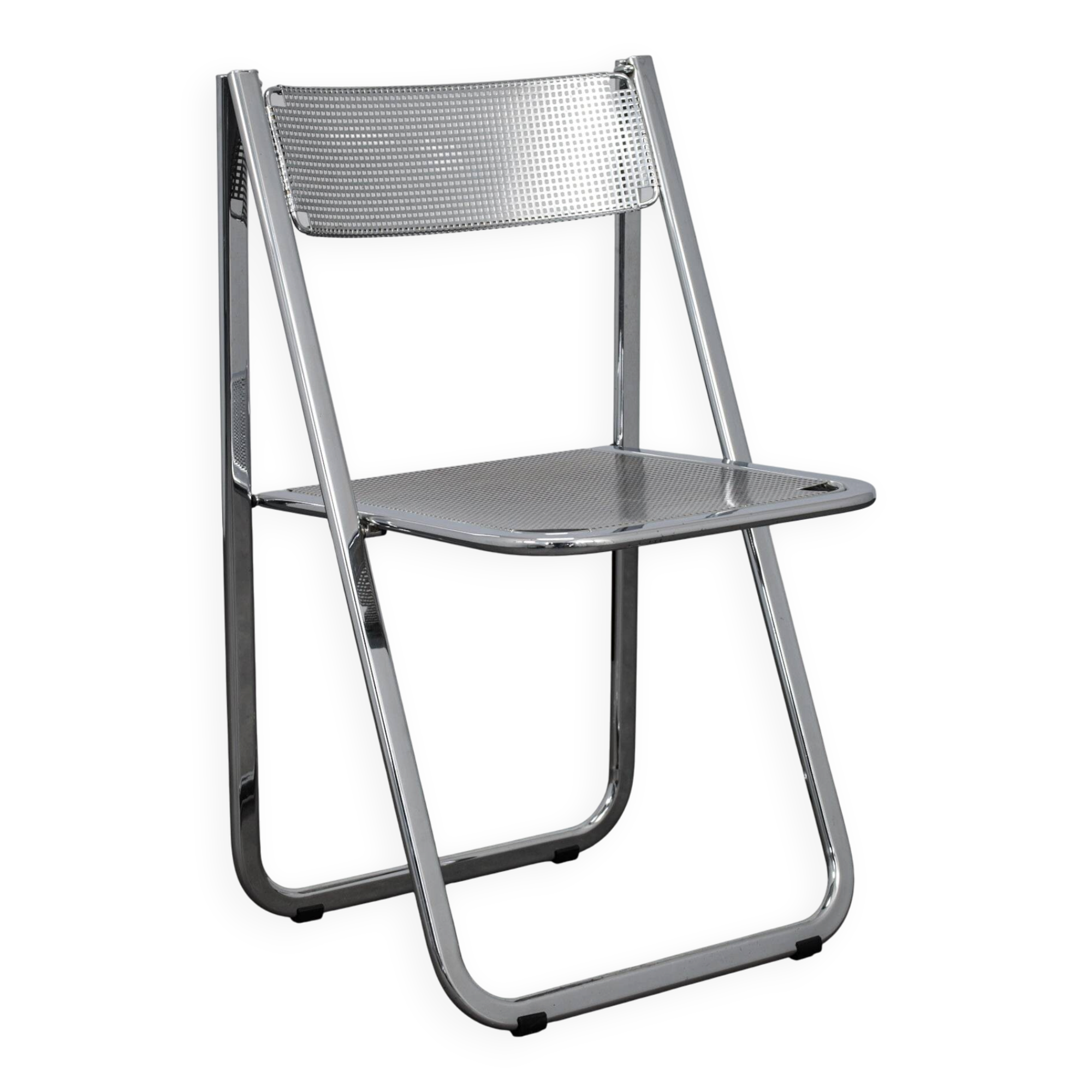 "Tamara" perforated metal folding chair by Arrben Italy (1980s)