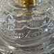 Set of two vintage electrified glass pendant lamps