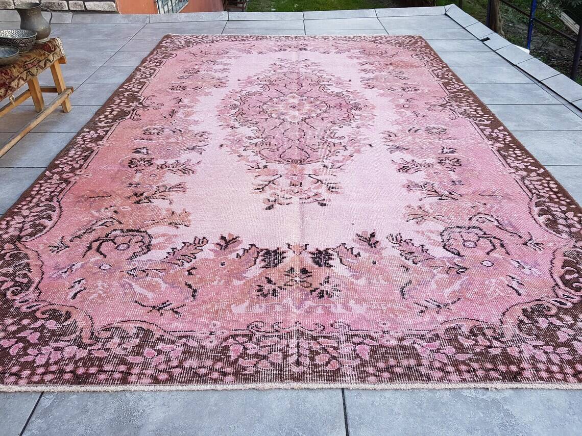 Vintage Decorative Pink Rug sku 2535