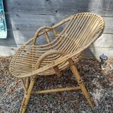 Rattan shell armchair