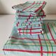 Ensemble nappe et 11 serviettes coton damassé vintage