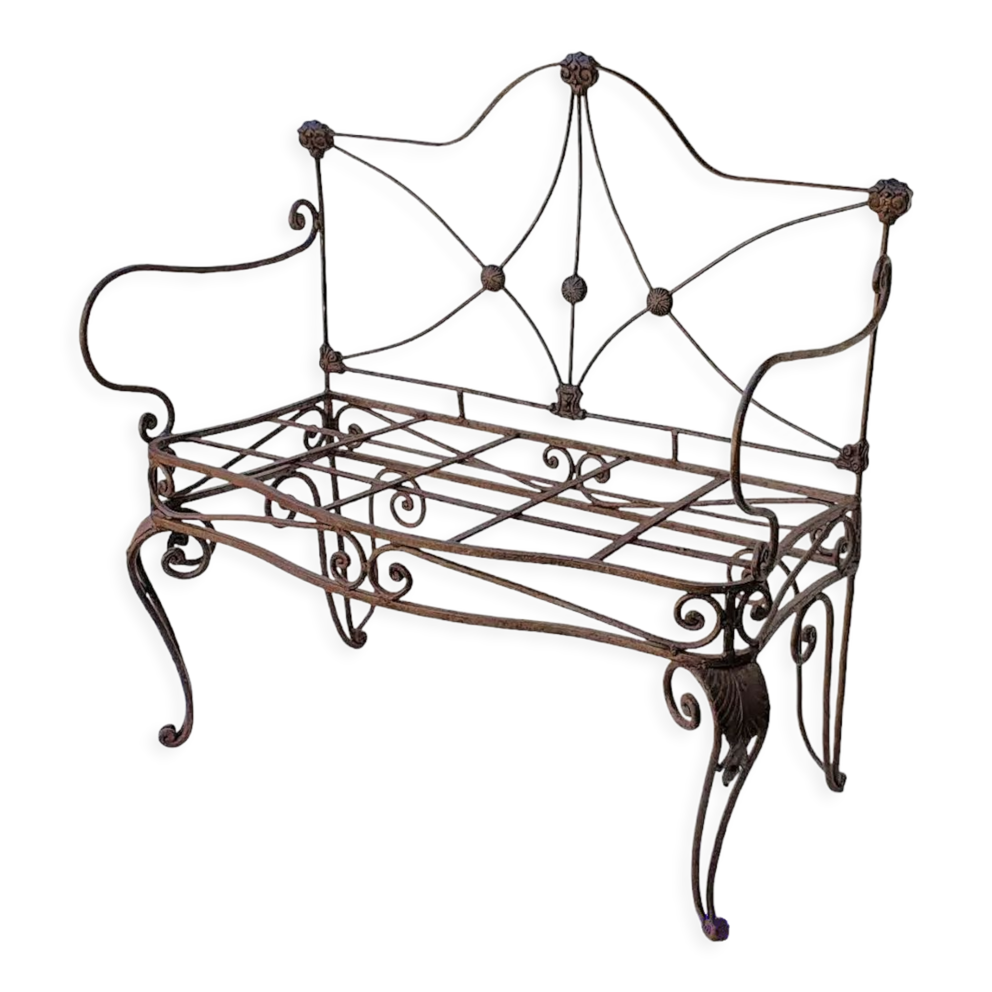 Wrought iron sofa bench