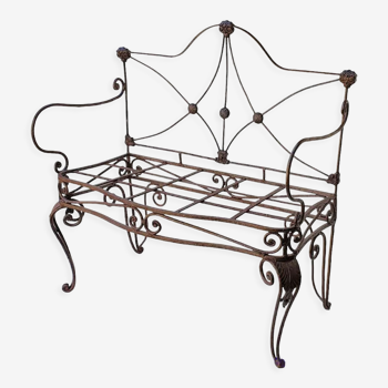 Wrought iron sofa bench