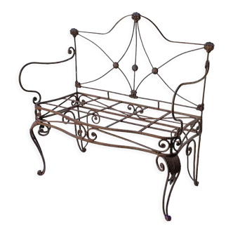 Wrought iron sofa bench