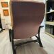 Vintage camel leather lounge chair with ottoman – wooden frame – 1970s