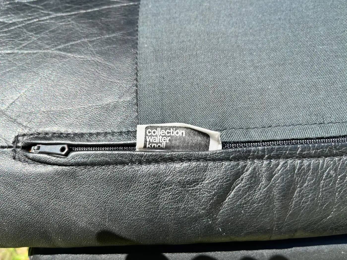 Paire de deux fauteuils modulaires en cuir noir de Walter Knoll, Allemagne, années 1970.