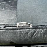 Paire de deux fauteuils modulaires en cuir noir de Walter Knoll, Allemagne, années 1970.