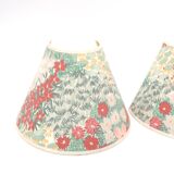 Pair of lampshades for wall lights in floral fabric, 1990s