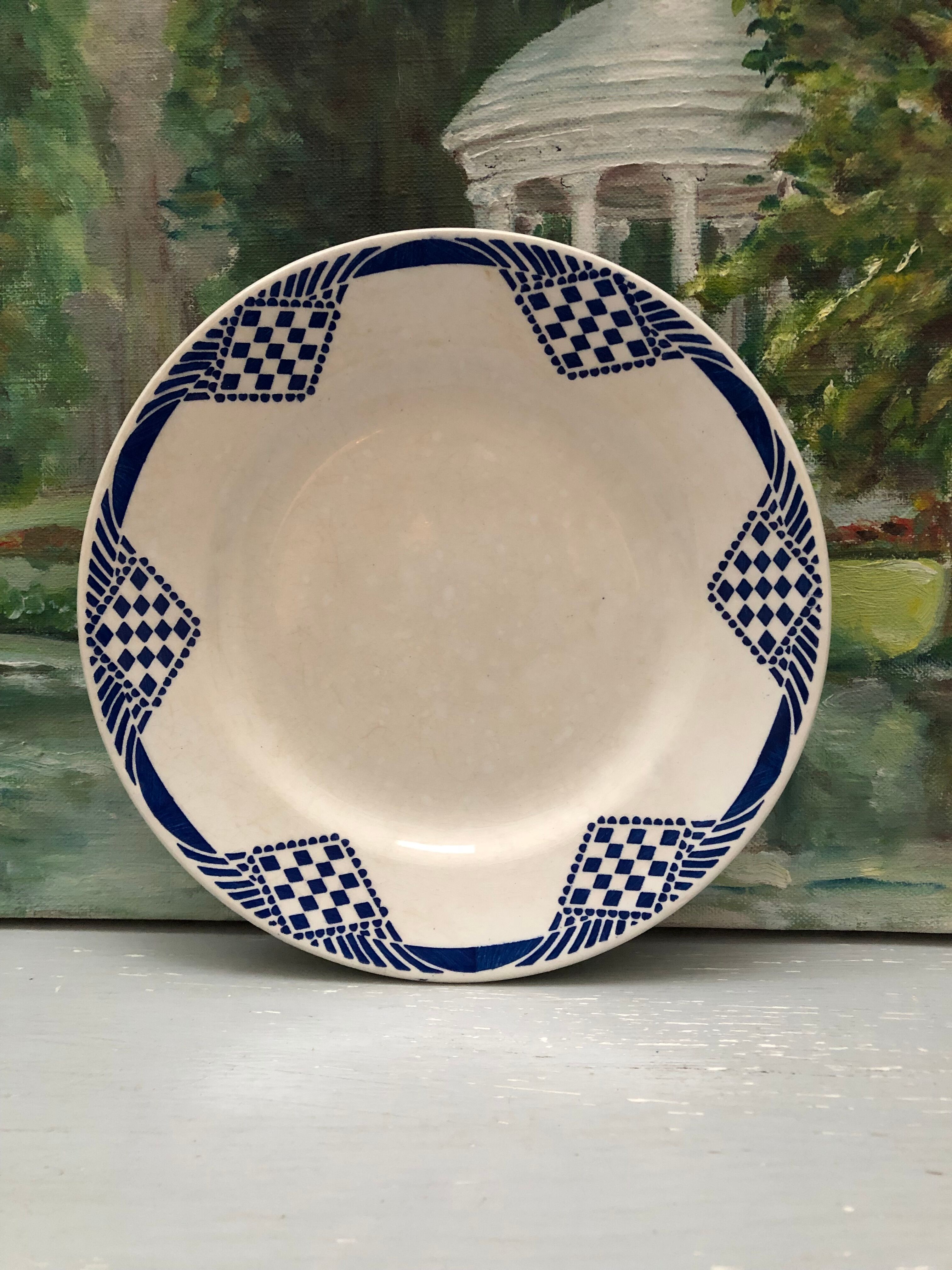 Lot de 6 assiettes à dessert signé moulins des loups hamage orchies nord France