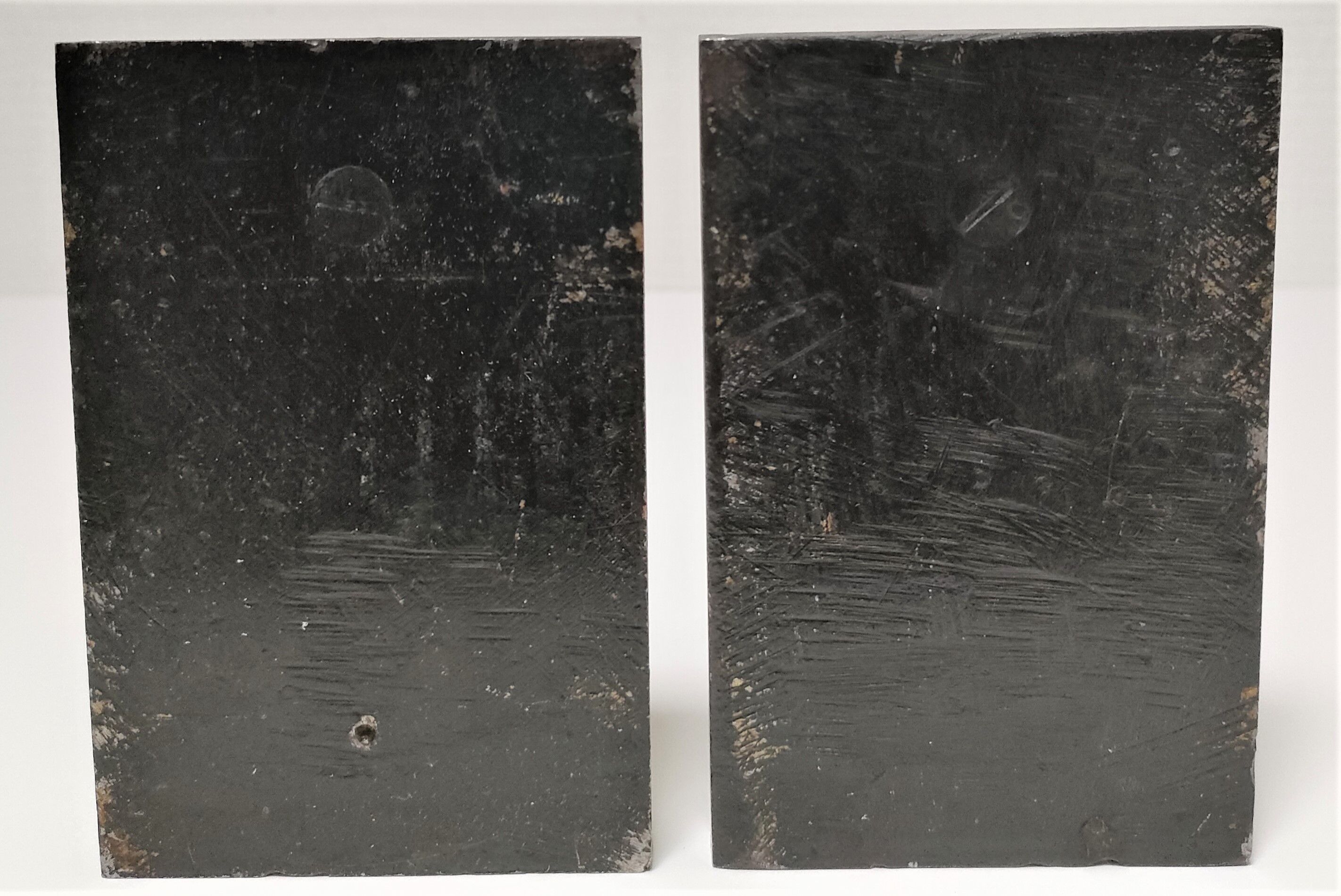 Pair of bookends in black lacquered steel design 60s