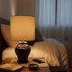 Handcrafted table lamp, ceramic base and Kintsugi with pure silver.