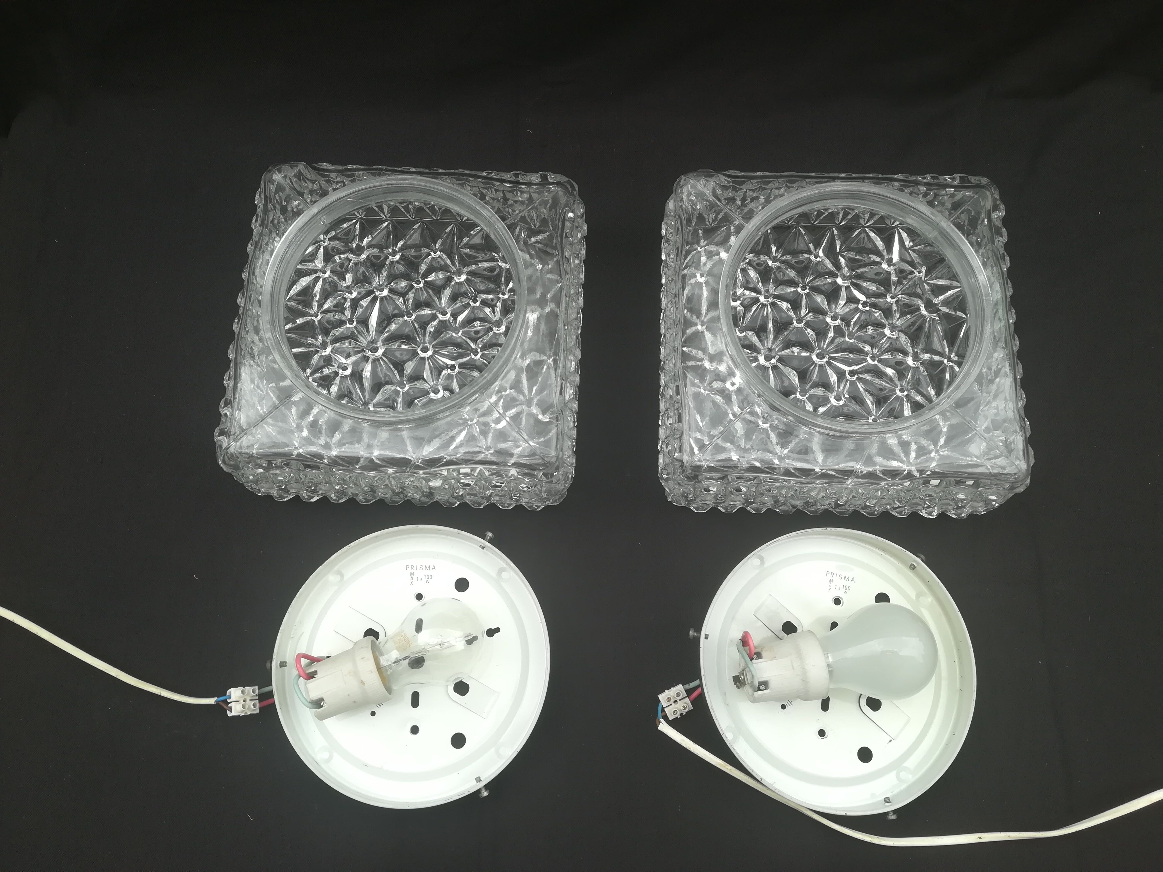 Pair of square ceiling lights