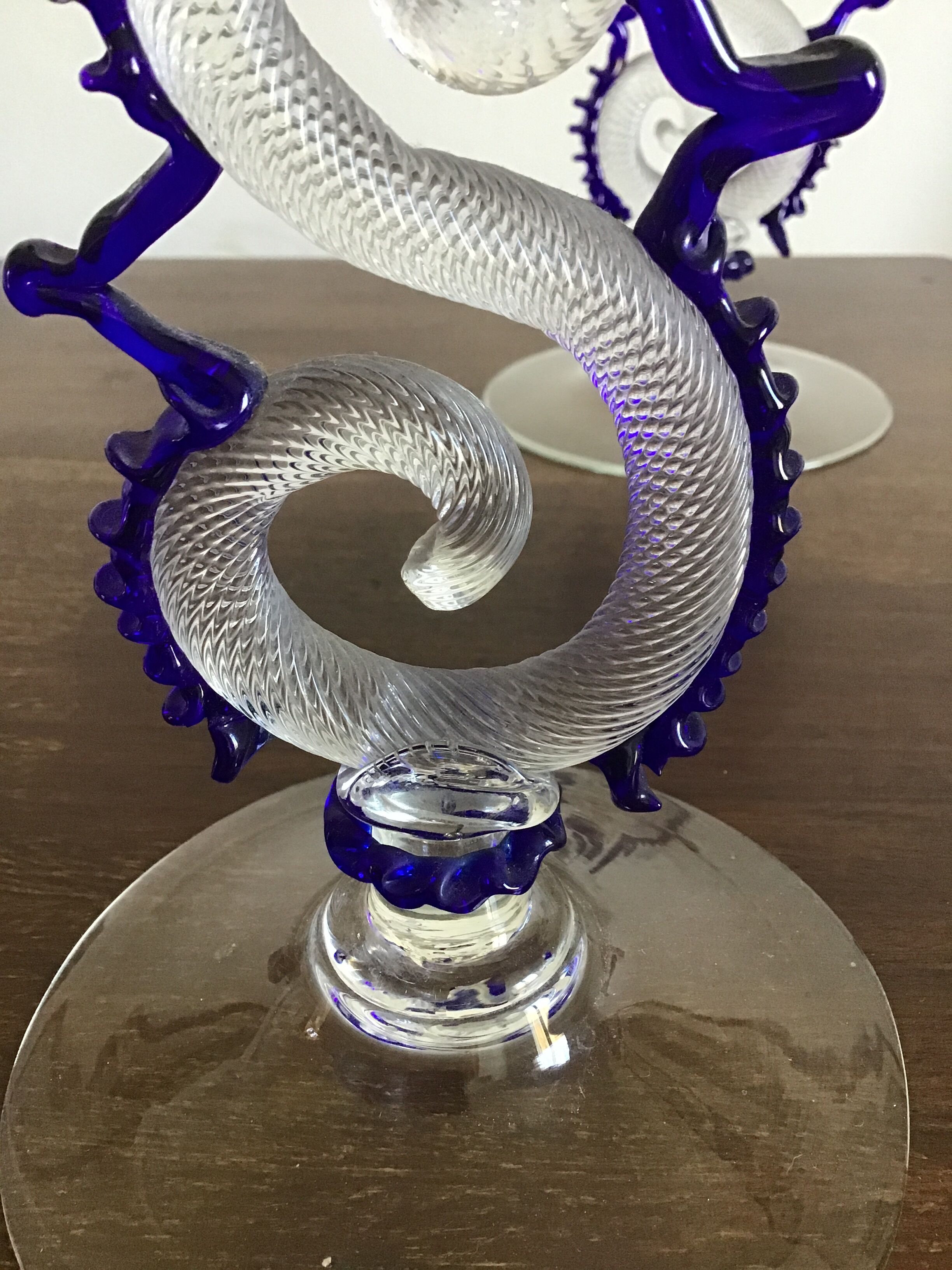 Set of 2 Murano glass candlesticks