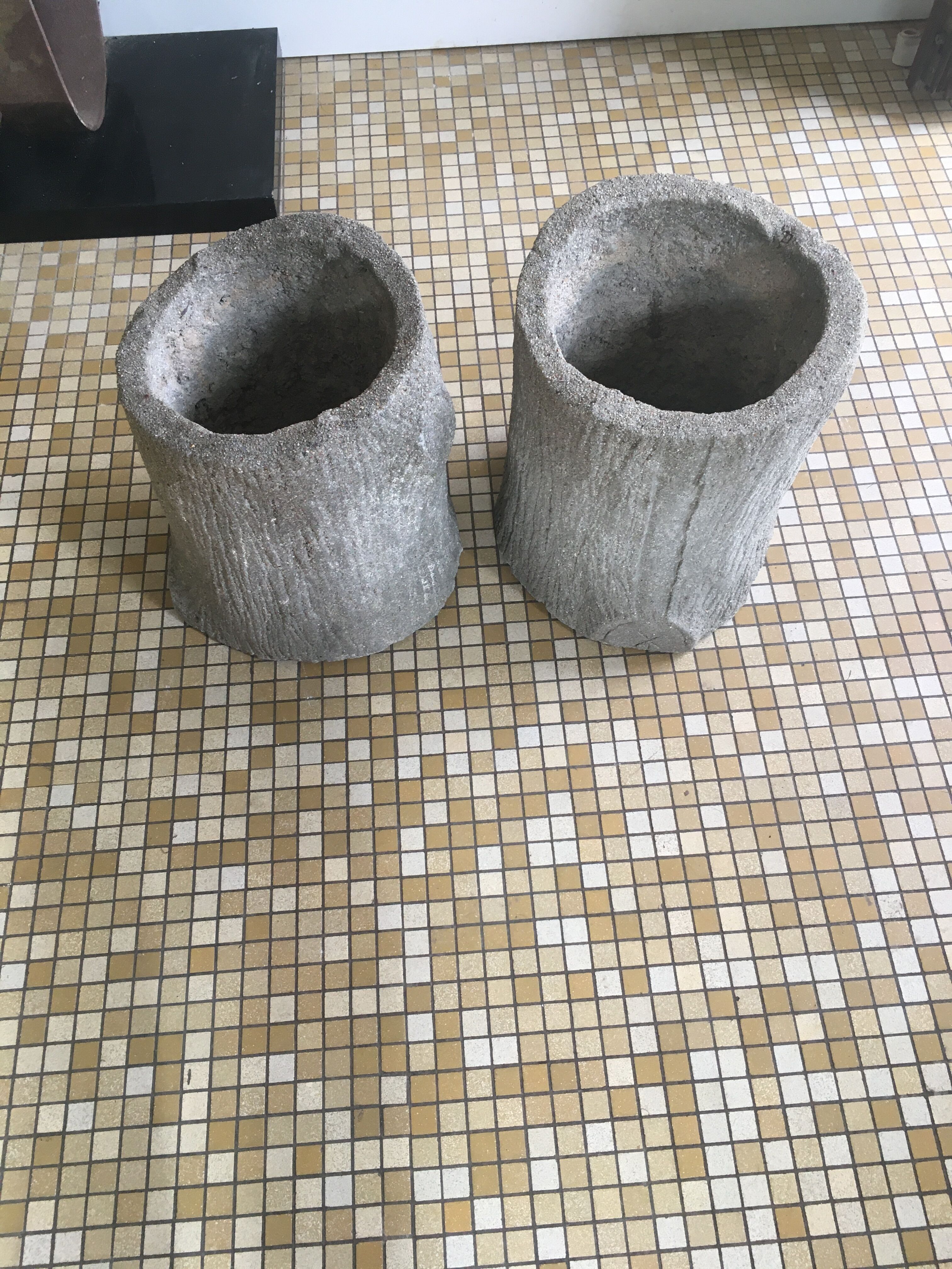 Pair of concrete planters