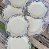 Set of 6 flat plates Salins Model Saussure A.B. Iron Earth