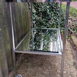 Chrome metal and mirror trolley