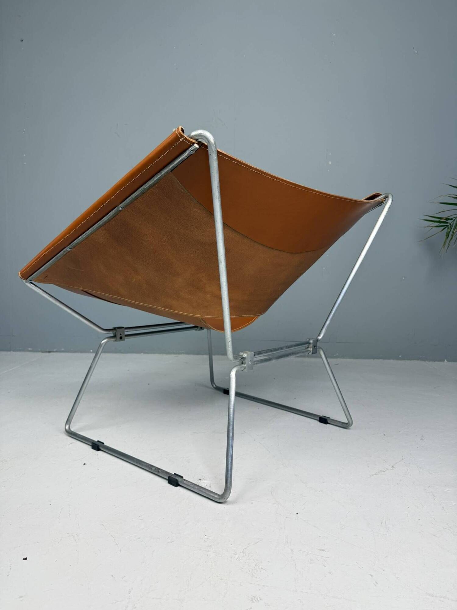 Pierre Paulin AP-14 cognac leather armchair for A. Polak, 1955